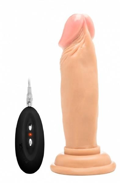 Телесный вибратор-реалистик Vibrating Realistic Cock 6  - 15 см. от Shots Media BV