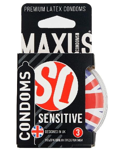 Ультратонкие презервативы в пластиковом кейсе MAXUS AIR Sensitive - 3 шт. от Maxus