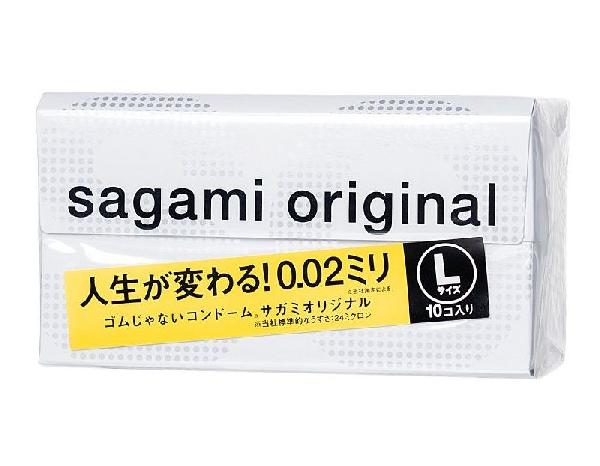 Презервативы Sagami Original 0.02 L-size увеличенного размера - 10 шт. от Sagami