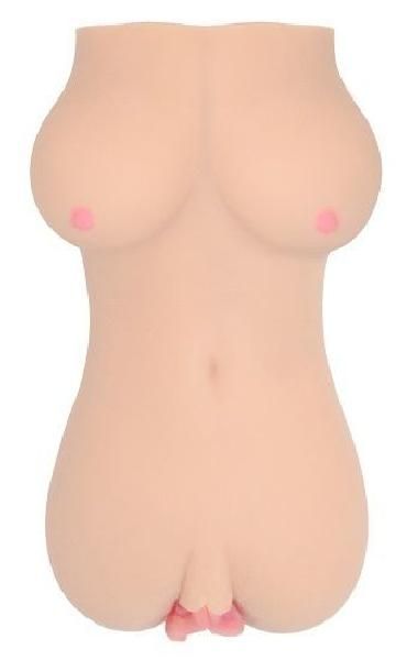 Телесный вибромастурбатор-вагина Clara OnaHole с имитацией груди от KOKOS