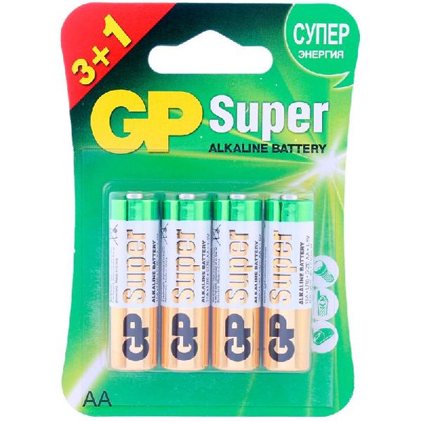 Батарейки GP Super Alkaline АA/LR6 15А - 3+1 шт. от Элементы питания