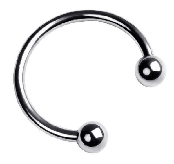 Серебристая подкова на головку пениса от ToyFa