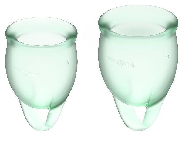 Набор зеленых менструальных чаш Feel confident Menstrual Cup от Satisfyer