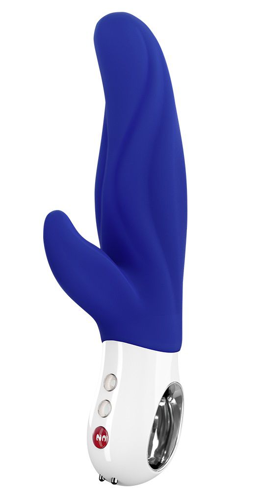 Синий перезаряжаемый вибратор LADY Bi - 22,5 см. от Fun Factory