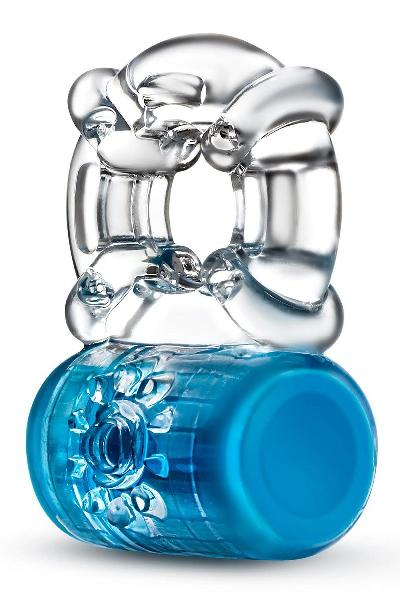 Синее эрекционное виброкольцо Pleaser Rechargeable C-Ring от Blush Novelties