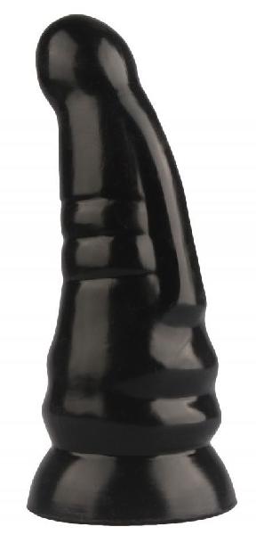 Черная анальная втулка с круглой головкой - 20 см.  от Сумерки богов