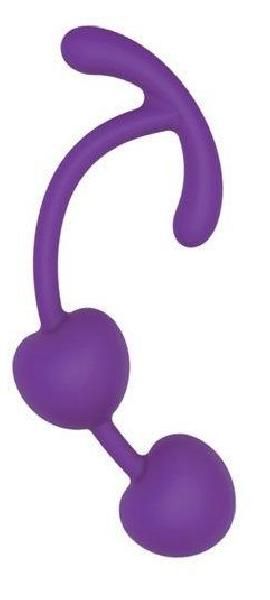 Фиолетовые силиконовые вагинальные шарики с ограничителем от Bior toys