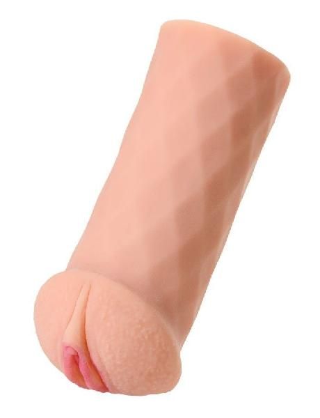 Телесный мастурбатор-вагина ELEGANCE с ромбами по поверхности от KOKOS
