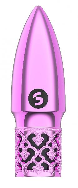 Розовая перезаряжаемая вибропуля Glitter - 6,8 см. от Shots Media BV