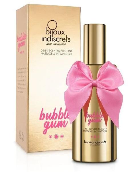Гель с ароматом жвачки Bubblegum 2-in-1 Scented Silicone Massage And Intimate Gel - 100 мл. от Bijoux Indiscrets