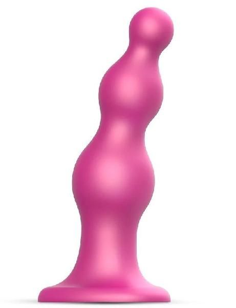 Розовая насадка Strap-On-Me Dildo Plug Beads size S от Strap-on-me