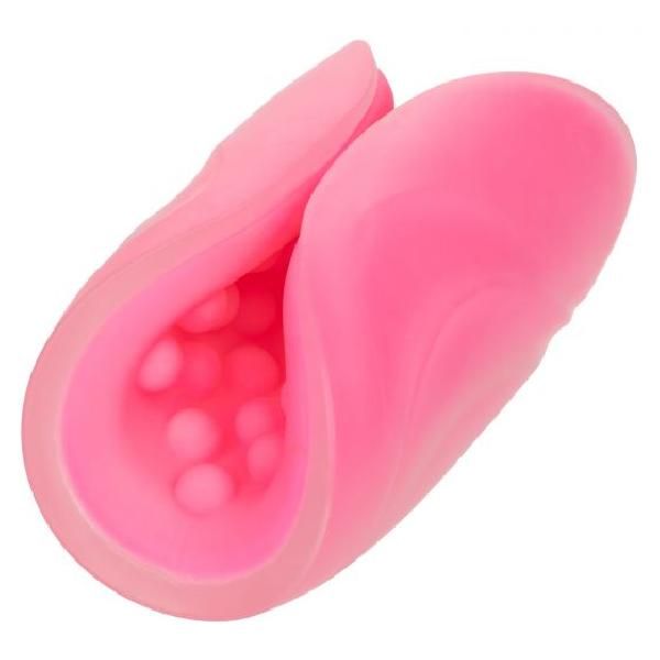 Розовый рельефный мастурбатор Beaded Grip от California Exotic Novelties