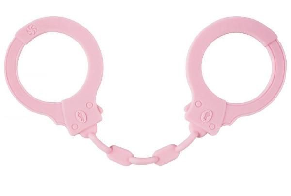 Розовые силиконовые наручники Suppression от Lola toys