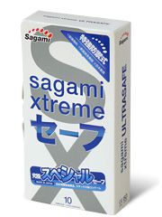 Презервативы Sagami Xtreme Ultrasafe с двойным количеством смазки - 10 шт. от Sagami