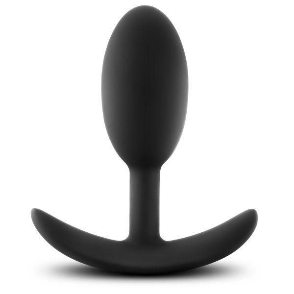 Черная анальная пробка Silicone Vibra Slim Plug Medium - 10,2 см. от Blush Novelties