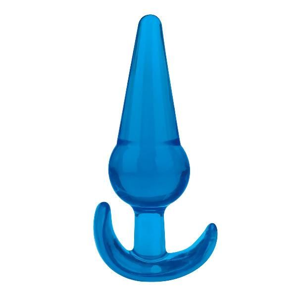 Голубая анальная пробка конической формы Medium Tapered Butt Plug - 12,7 см. от BlueLine