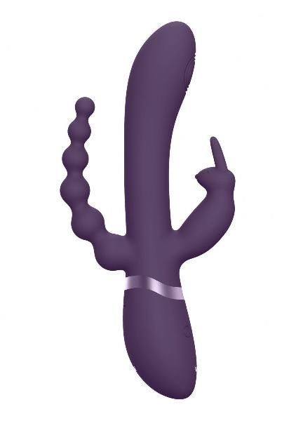 Фиолетовый анально-вагинальный вибромассажер Rini - 22,3 см. от Shots Media BV
