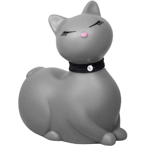 Серый массажёр-кошка I Rub My Kitty с вибрацией от Big Teaze Toys