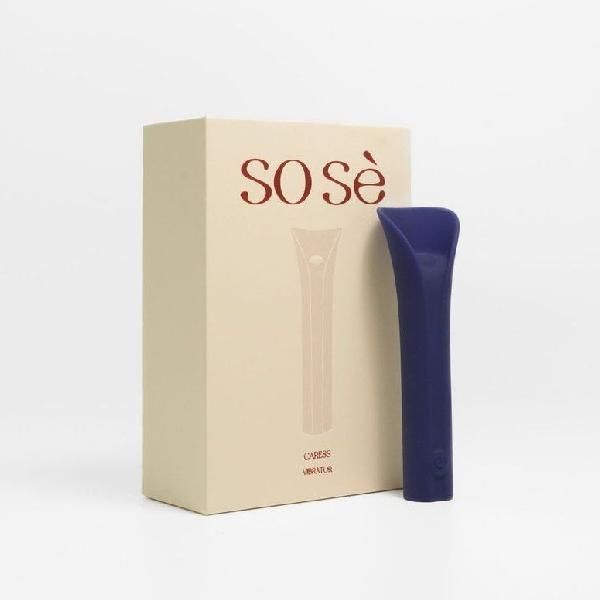 Синий мини-вибромассажёр Caress от Sose