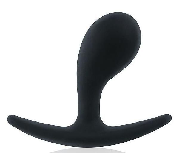 Черная анальная пробка эргономичной формы - 5,5 см. от Bior toys