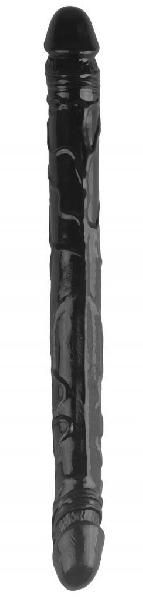 Черный двухсторонний спиралевидный фаллоимитатор - 37 см. от Сумерки богов