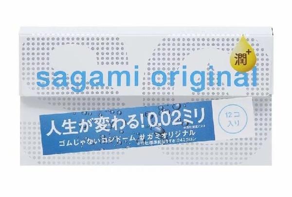 Ультратонкие презервативы Sagami Original 0.02 Extra Lub с увеличенным количеством смазки - 12 шт. от Sagami
