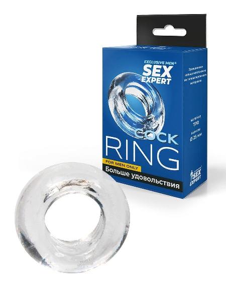 Прозрачное эрекционное кольцо-бублик от Sex Expert