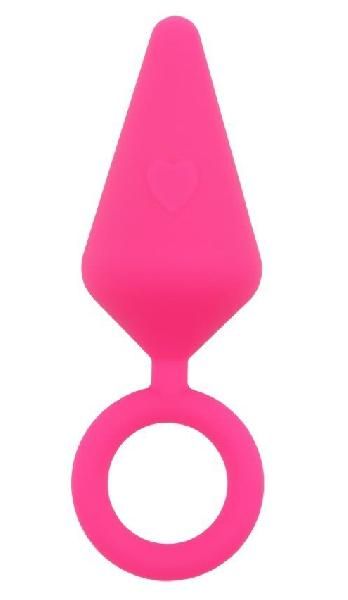 Розовая анальная пробка с кольцом Candy Plug S - 7,1 см. от Chisa