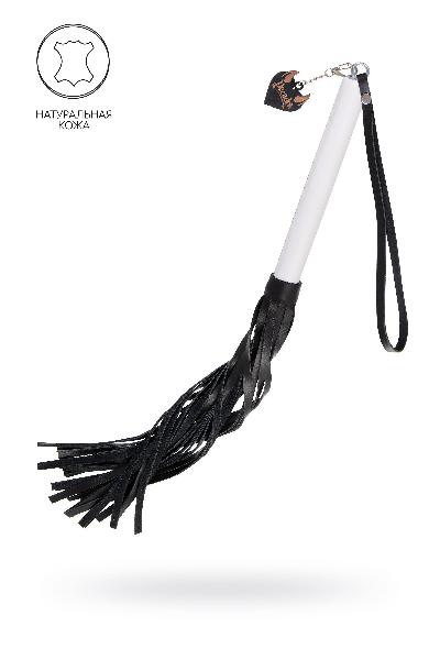 Плеть с белой рукоятью и чёрными хлыстами - 50 см. от Pecado