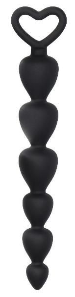 Черная анальная елочка Silicone Anal Beads - 17,5 см. от Shots Media BV