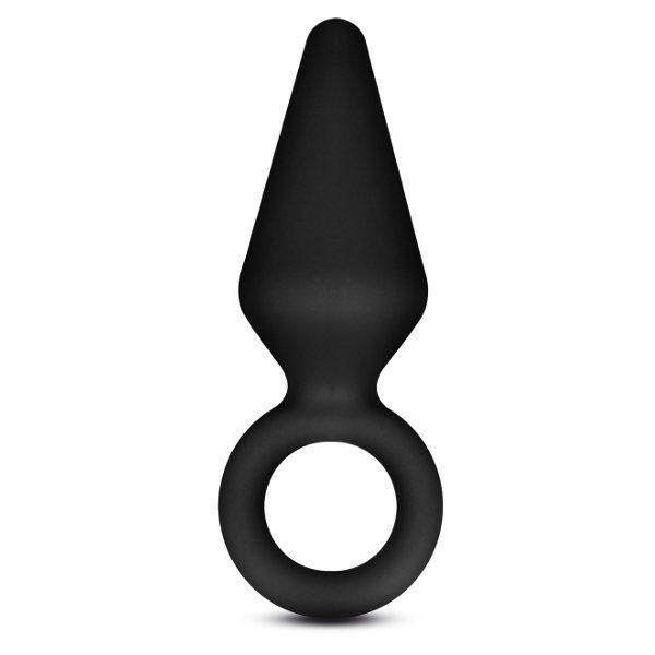 Черная анальная пробка Silicone Loop Plug Small - 7,6 см. от Blush Novelties