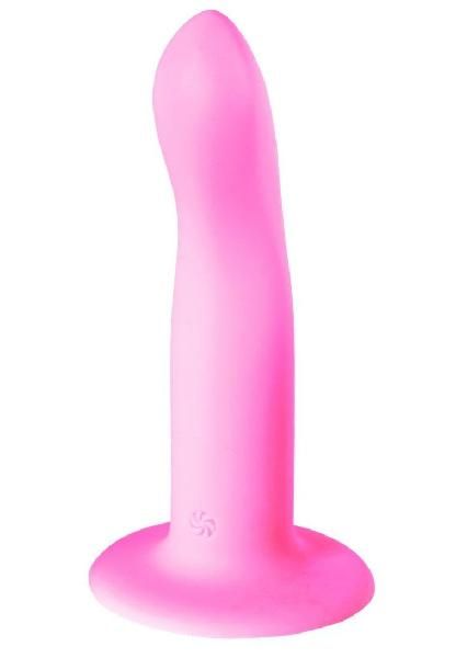 Розовый нереалистичный дилдо Stray - 16,6 см. от Lola toys