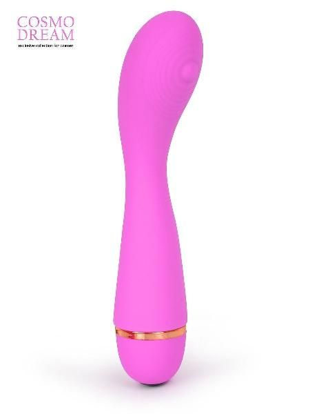 Розовый вибратор с ребрышкам на головке для G-стимуляции - 14 см. от Bior toys