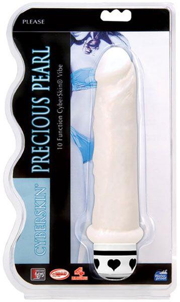 Белый вибратор Precious Pearl c 10 функциями вибрации - 16,5 см. от Dream Toys