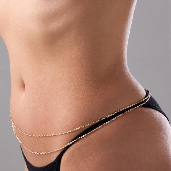 Стильная двойная золотистая цепочка на талию от Сима-Ленд