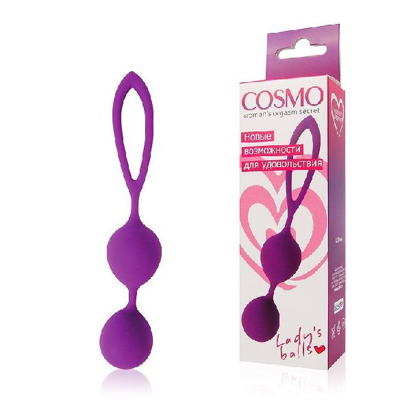 Фиолетовые двойные вагинальные шарики Cosmo от Bior toys