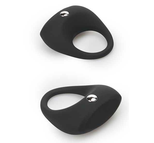 Чёрное эрекционное кольцо LIT-UP SILICONE STIMU RING 7 от Dream Toys