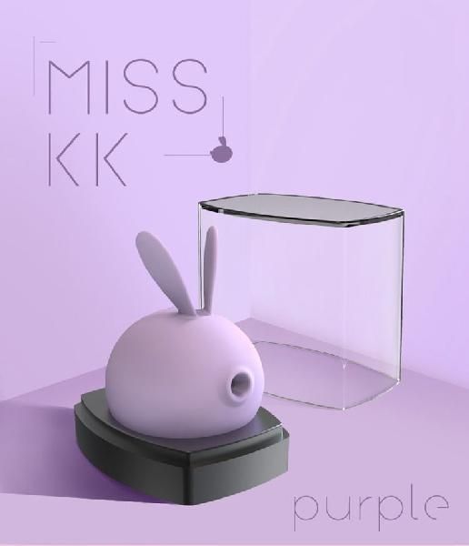 Фиолетовый вакуумный стимулятор клитора Miss KK от Kiss Toy
