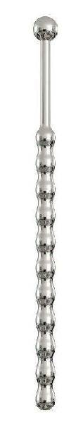 Серебристый уретральный плаг-елочка с шариком на конце - 15,6 см. от Сумерки богов