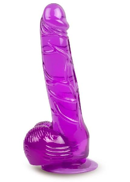 Фиолетовый фаллоимитатор-реалистик на присоске - 17 см. от Brazzers
