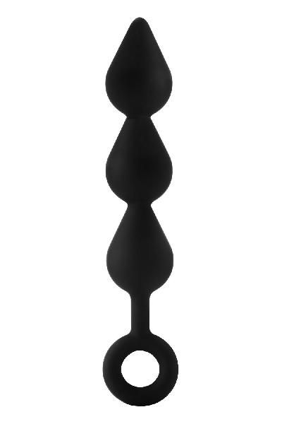 Черный анальный стимулятор XL Triple Drop Plug Black - 26 см. от Dream Toys