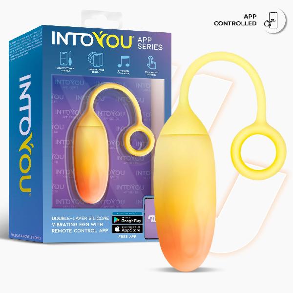 Желтое интерактивное виброяйцо Double Layer Egg от Intoyou