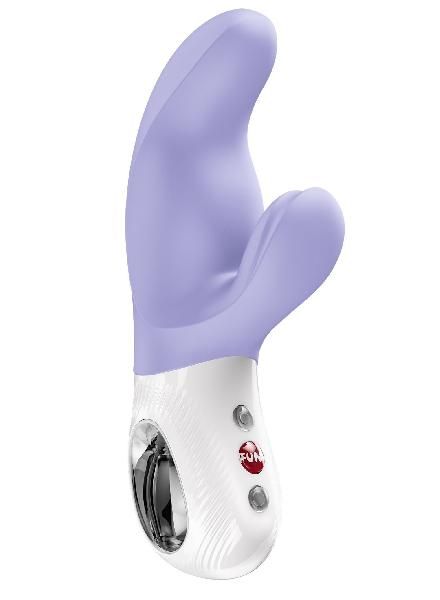 Сиреневый вибратор с клиторальным стимулятором Miss Bi - 17 см. от Fun Factory