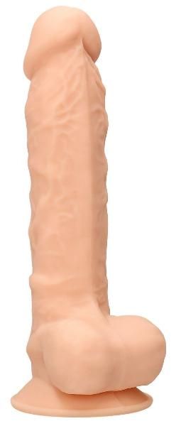 Телесный фаллоимитатор Silicone Dildo With Balls - 22,8 см. от Shots Media BV