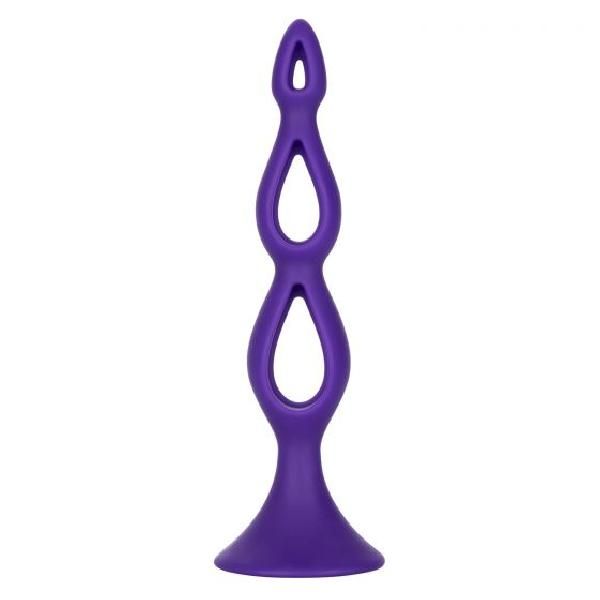 Фиолетовая анальная елочка Silicone Triple Probe - 14,5 см. от California Exotic Novelties
