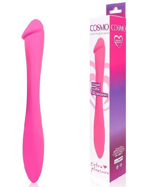 Розовый двусторонний стимулятор Cosmo - 22,5 см. от Bior toys