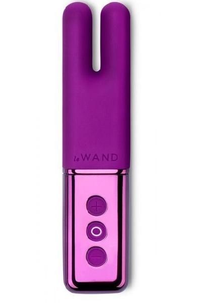 Фиолетовый двухмоторный мини-вибратор Le Wand Deux от Le Wand