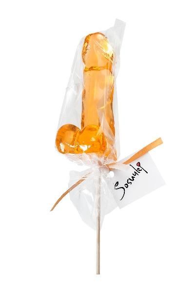 Оранжевый леденец в форме пениса со вкусом аморетто от Sosuчki