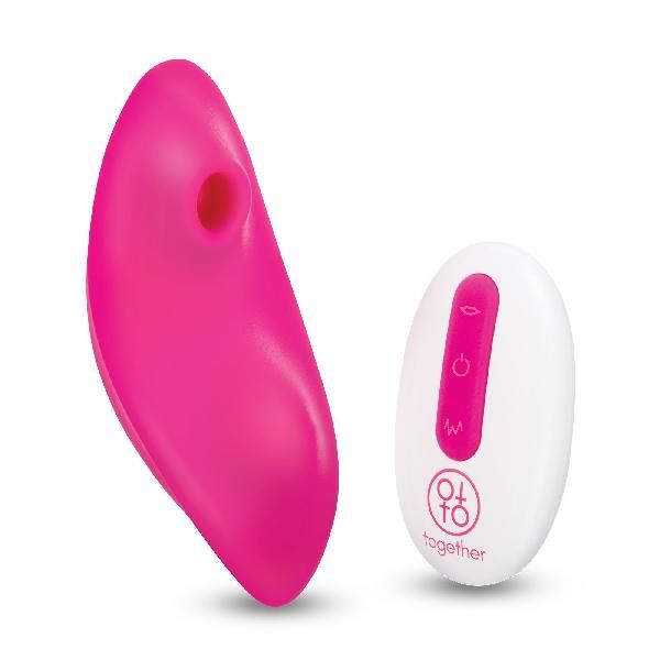 Розовый клиторальный вибромассажер Suck n’ Go от Together Toy