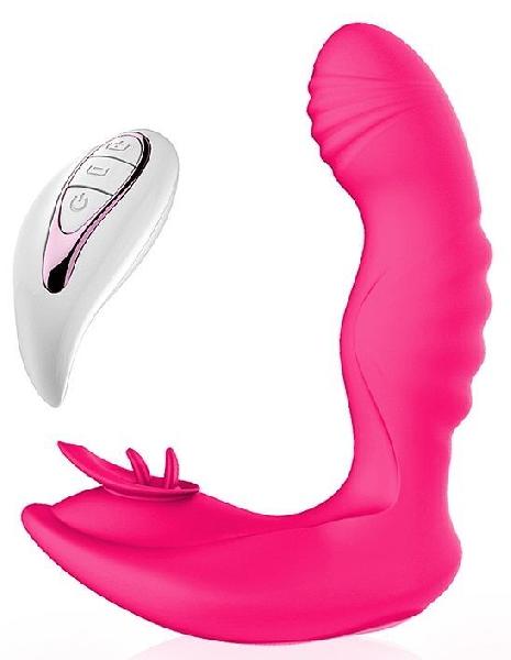 Ярко-розовый вибратор Mermaid с пультом ДУ от A-LOVING
